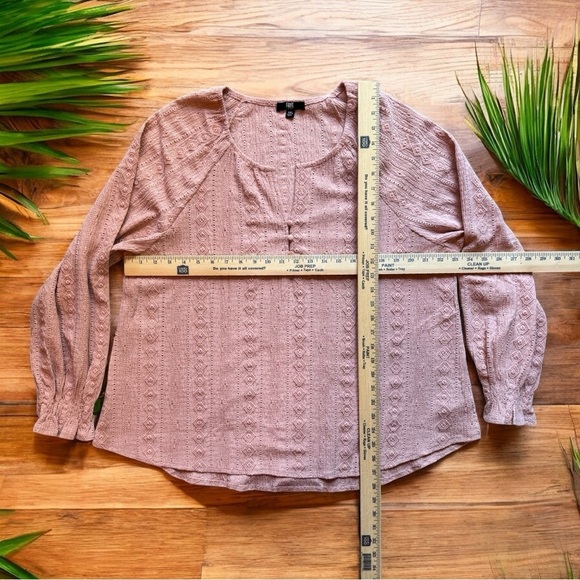 FRYE Pink Textured Long Sleeve Top Blouse - XXL - Picture 9 of 12